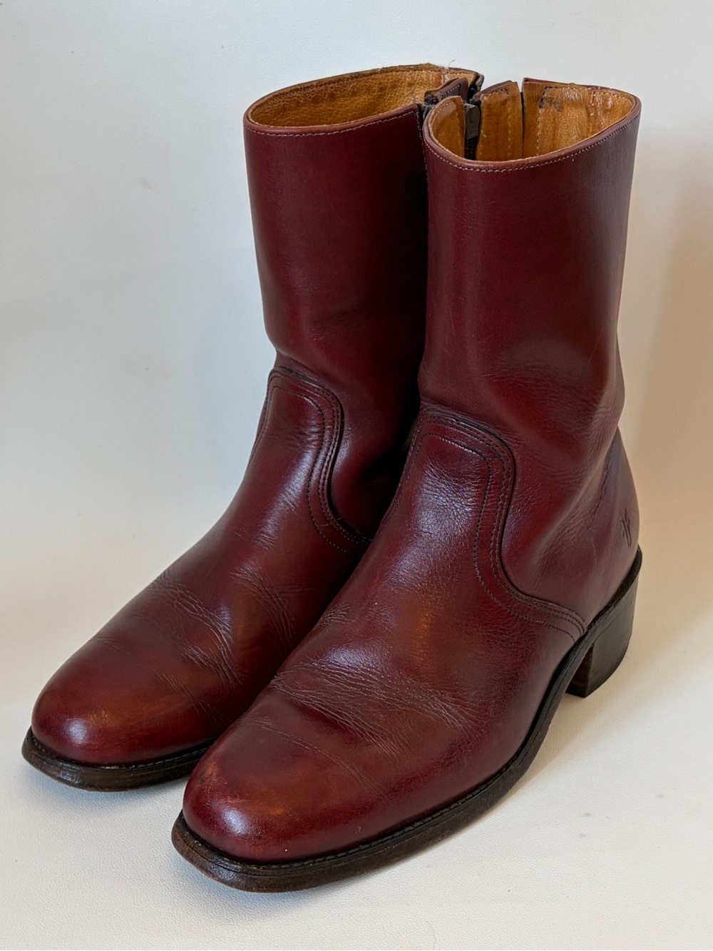 Vintage Frye Boots Campus Zip Ankle Oxblood Leather 2700 M’s 8 D Women 9 - 9.5